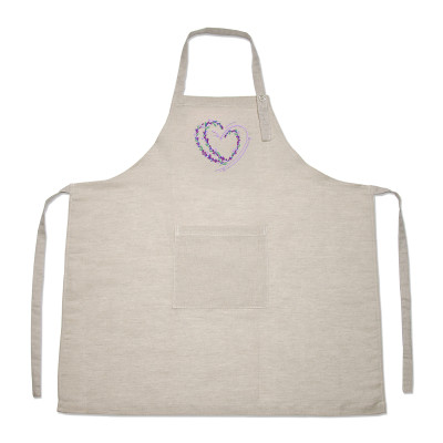 Fartuch lniany z haftem m.K-102 lawendowy TM Jarosław